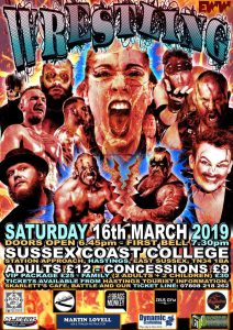 Show poster for EWW show in Hastings on 16th March 2019