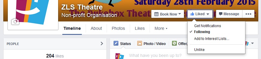 Facebook page notifications
